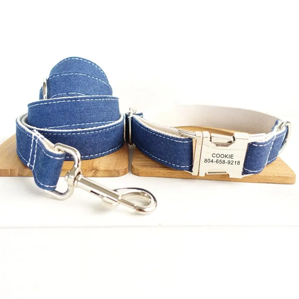 Free Engraving Pet Collar Customized Nameplate ID Tag Adjustable Brown Jean Fiber Cat Personalized Dog Collars Lead Leash Set
Free Engraving Pet Collar Customized Nameplate ID Tag Adjustable Brown Jean Fiber Cat Personalized Dog Collars Lead Leash Set