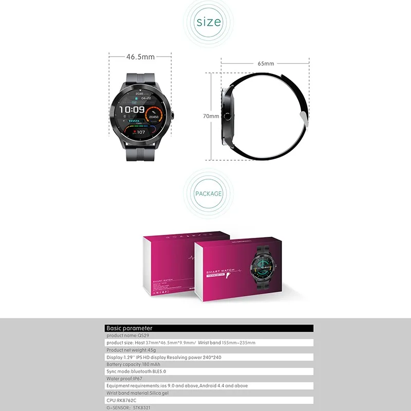 QS29 Sports Smart Watch Bluetooth Call Waterproof Smartwatch Body Temperature Monitor Blood Pressure Monitoring
QS29 Sports Smart Watch Bluetooth Call Waterproof Smartwatch Body Temperature Monitor Blood Pressure Monitoring