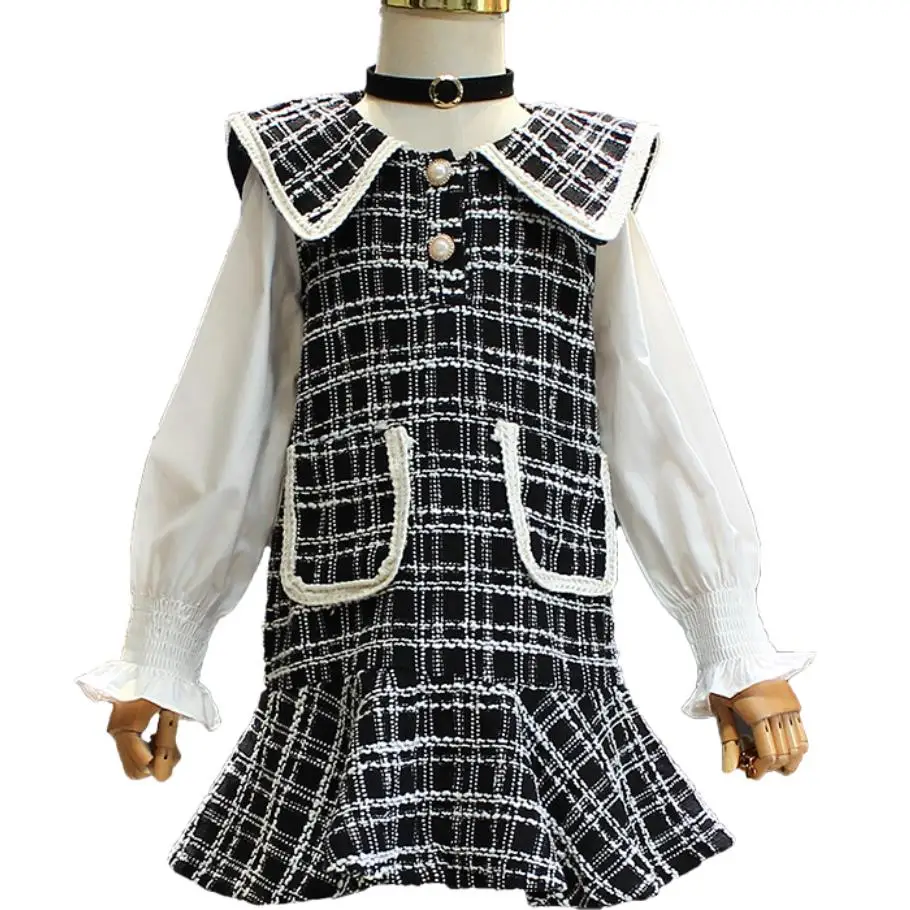 Sweet Girls Dress Kids Princess fake two Long Sleeve small fragrance Dress Children Plaid Dresses
Sweet Girls Dress Kids Princess fake two Long Sleeve small fragrance Dress Children Plaid Dresses
