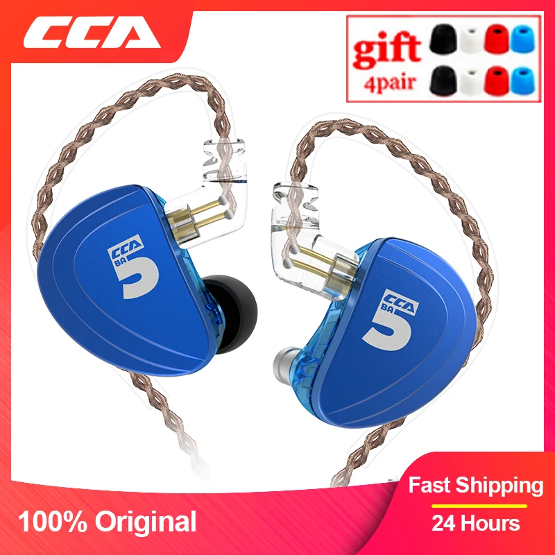 

CCA A10 5BA Drive Units In Ear Earphone 5 Balanced Armature HIFI Monitoring Earphone Headset With Detachable Detach 2PIN Cable