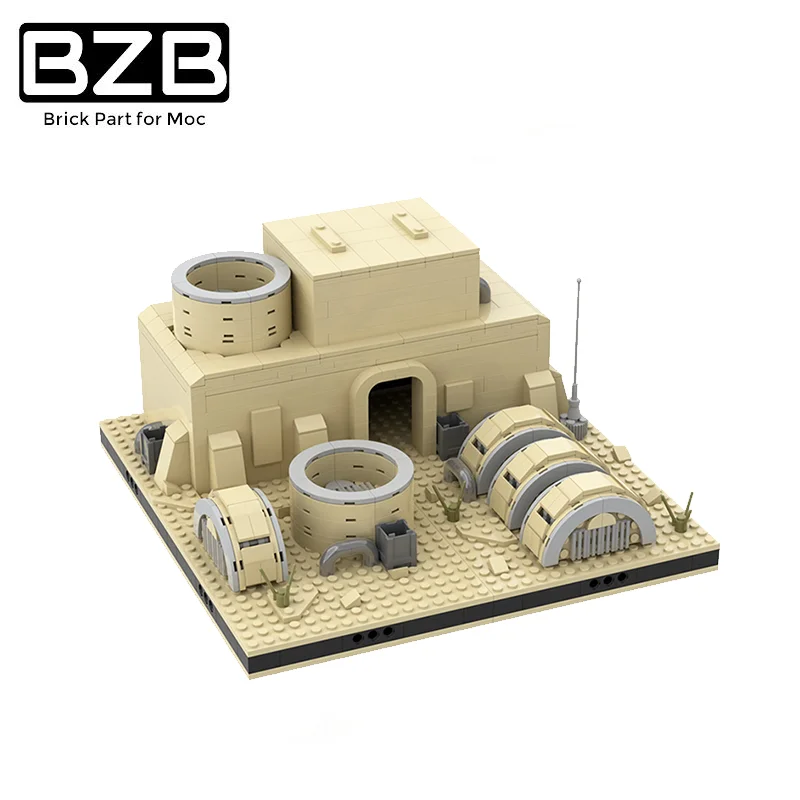 

BZB MOC 56069 Planet Desert Hair Village Country Tatooine War Building Block Model Home Decoration Kids Brain Game DIY Best Gift