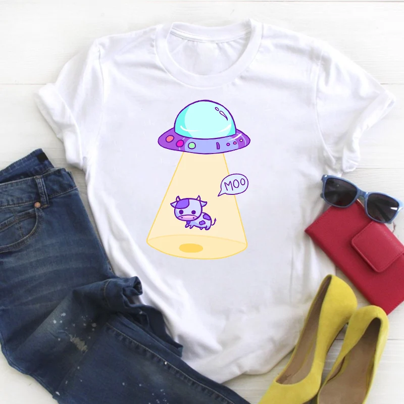 Women UFO Alien Cartoon Cool Funny Clothing Print Ladies Summer Tee Female Top Shirt Clothes Tshirt Womens Graphic T-shirt
Women UFO Alien Cartoon Cool Funny Clothing Print Ladies Summer Tee Female Top Shirt Clothes Tshirt Womens Graphic T-shirt