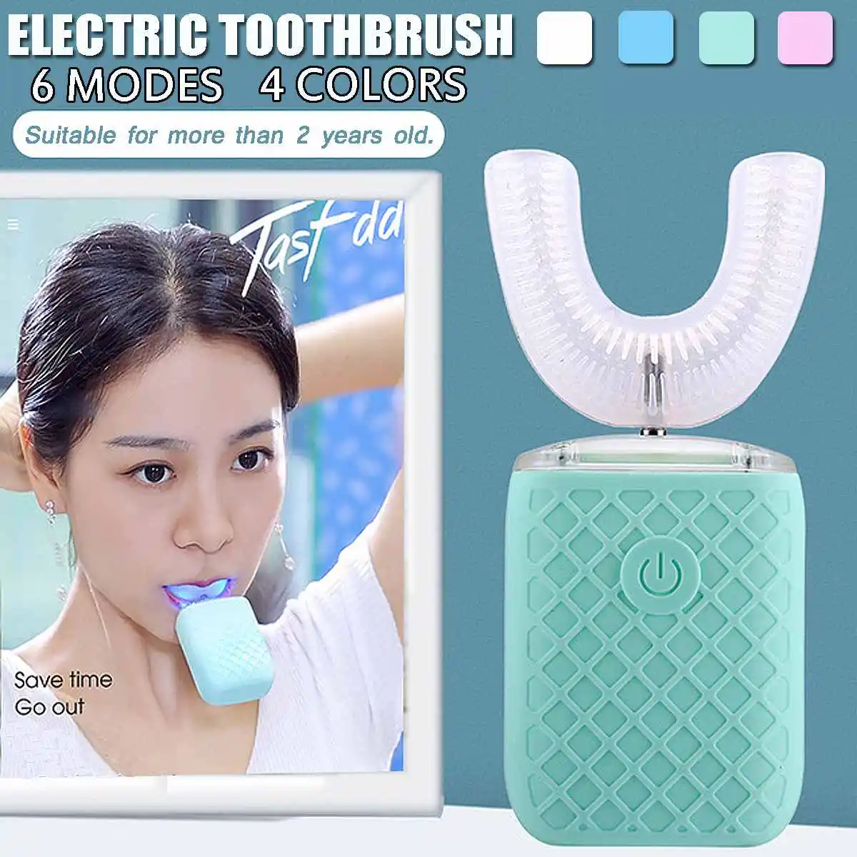 Automatic Ultrasonic Electric Toothbrush U Type 360 Degree USB Charging Blue Light Silicon U Shape Toothbrush Tooth Whitening
Automatic Ultrasonic Electric Toothbrush U Type 360 Degree USB Charging Blue Light Silicon U Shape Toothbrush Tooth Whitening
