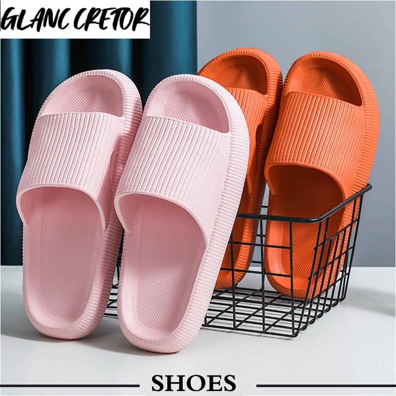 Thick Sole Home Women Soft Slippers Summer Casual Non-slip Slides Woman Flat Heels Comfortable Sandals Female Flip Flops
Thick Sole Home Women Soft Slippers Summer Casual Non-slip Slides Woman Flat Heels Comfortable Sandals Female Flip Flops
