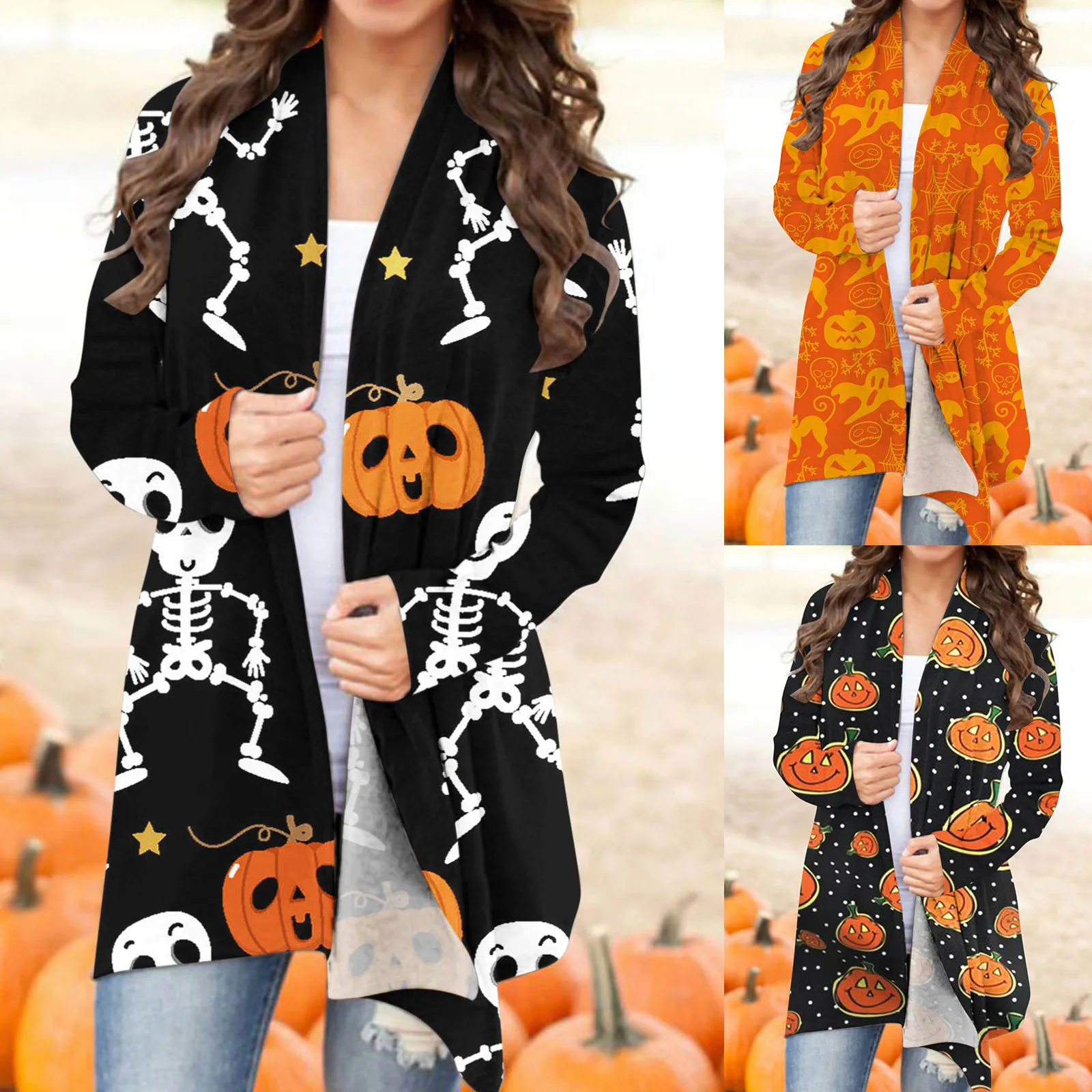 Women's New Casual Halloween Animal Pumpkin Print Cardigan Coat Long Sleeve Blouse Fashion Holiday Loose Coat Fast Free Shipping
Women's New Casual Halloween Animal Pumpkin Print Cardigan Coat Long Sleeve Blouse Fashion Holiday Loose Coat Fast Free Shipping