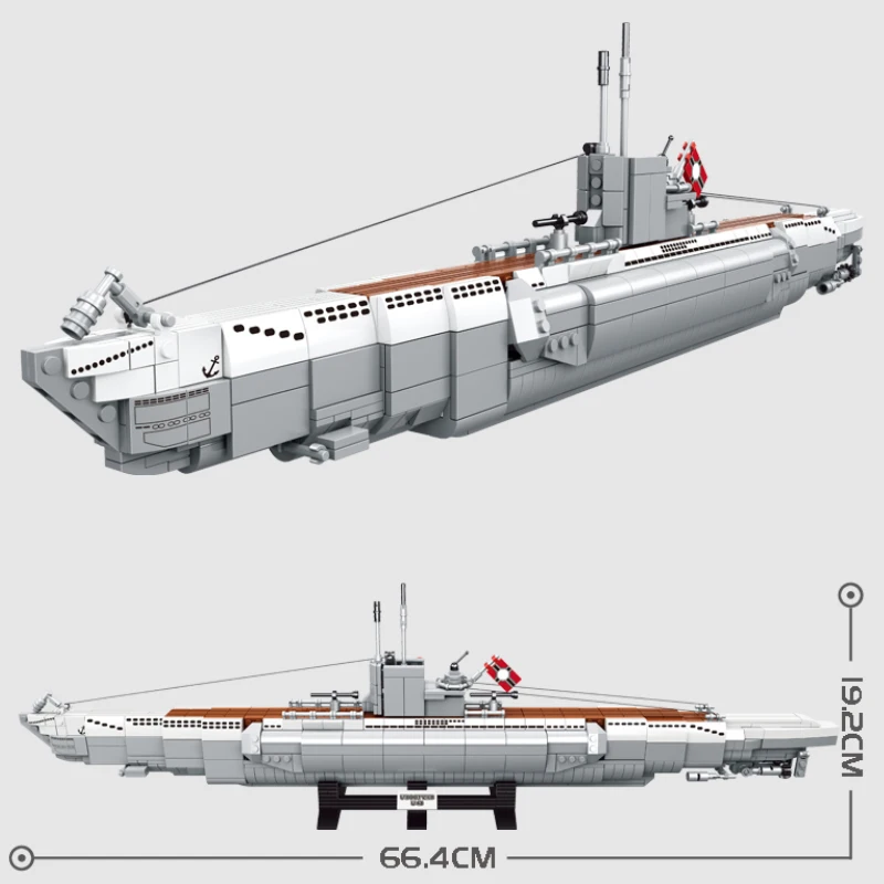 Military WW2 Series 1035pcs Germany Navy U48 Submarine Model Building Blocks Creator MOC Warship Bricks Toys For Boy Gifts
Military WW2 Series 1035pcs Germany Navy U48 Submarine Model Building Blocks Creator MOC Warship Bricks Toys For Boy Gifts
