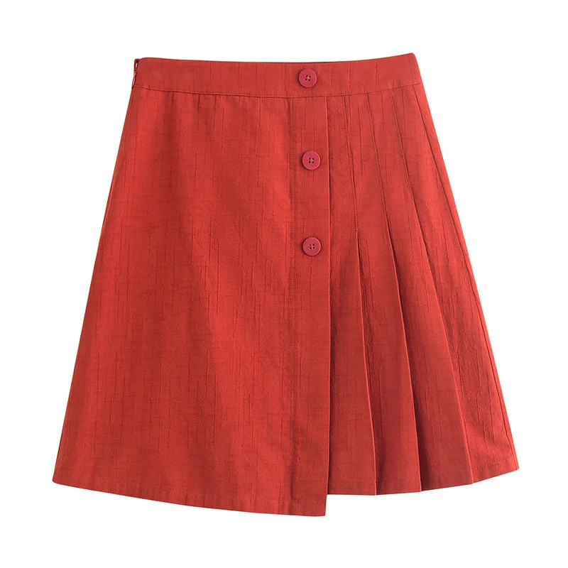 INMAN Summer Women's Mini Skirt Kawaii Cute Shchool Style Pleated Stitching Decorative Buttons Cotton Pure Color A-Line Bottoms 
INMAN Summer Women's Mini Skirt Kawaii Cute Shchool Style Pleated Stitching Decorative Buttons Cotton Pure Color A-Line Bottoms