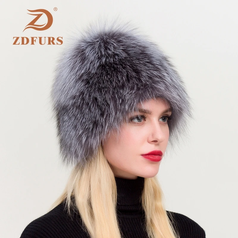 Женская зимняя шапка ZDFURS * из натурального Лисьего меха эластичная теплая мягкая