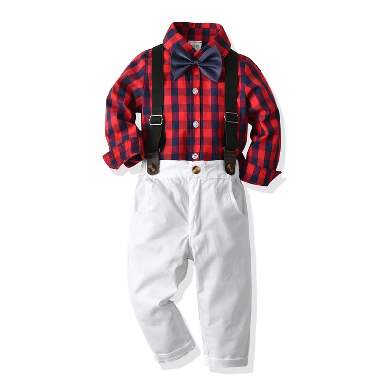 Formal Suits for Toddlers Baby Boy Clothing Red Plaid Romper + Bow + Belt + White Pants Kids Boys Suit
Formal Suits for Toddlers Baby Boy Clothing Red Plaid Romper + Bow + Belt + White Pants Kids Boys Suit