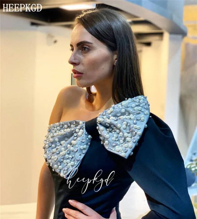 Elegant Black Mermaid Long Dress Evening With Sliver Bow One Shoulder Long Sleeve 2020 Formal Occasion Women Party Dresses
Elegant Black Mermaid Long Dress Evening With Sliver Bow One Shoulder Long Sleeve 2020 Formal Occasion Women Party Dresses