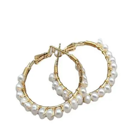 jewelry 100% Natural freshwater Pearl circle Earring 925 sterling Silver hook drop Hand woven 14k Note gold pair
jewelry 100% Natural freshwater Pearl circle Earring 925 sterling Silver hook drop Hand woven 14k Note gold pair