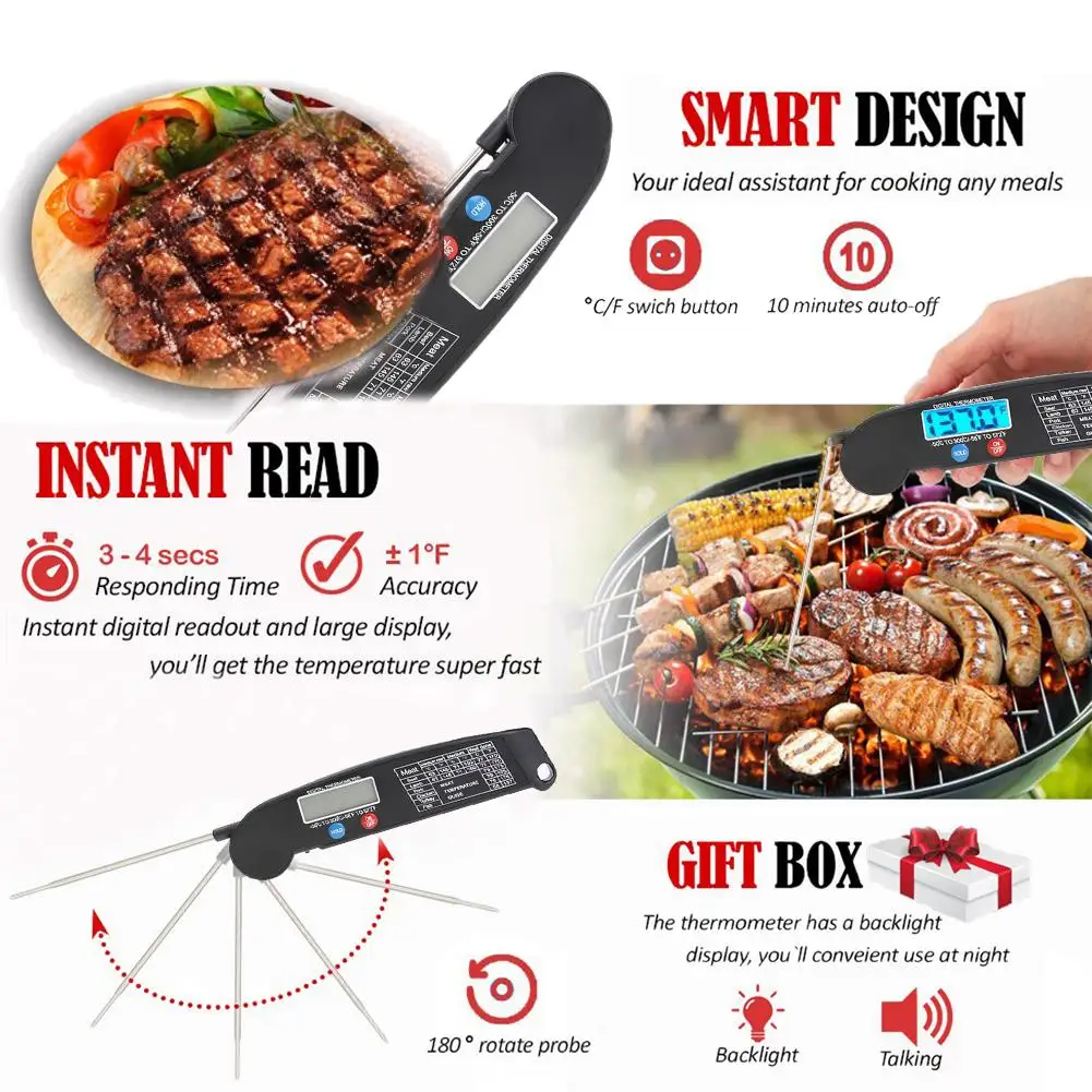 Meat Thermometer Waterproof Probe Fast Reading Digital Grill Instant Read Food Cooking Grill Kitchen BBQ
Meat Thermometer Waterproof Probe Fast Reading Digital Grill Instant Read Food Cooking Grill Kitchen BBQ
