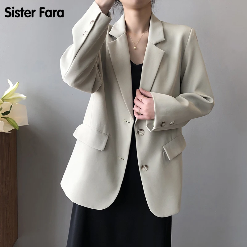 Sister Fara 2021 spring new trend shoulder pad design sense pure color wild loose temperament jacket casual suit jacket women
Sister Fara 2021 spring new trend shoulder pad design sense pure color wild loose temperament jacket casual suit jacket women