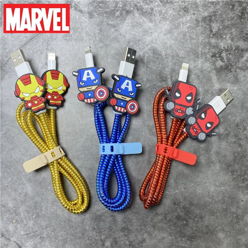 Фото Набор намоток для кабеля Marvel мультяшное Зарядное устройство USB протектор Apple IPhone