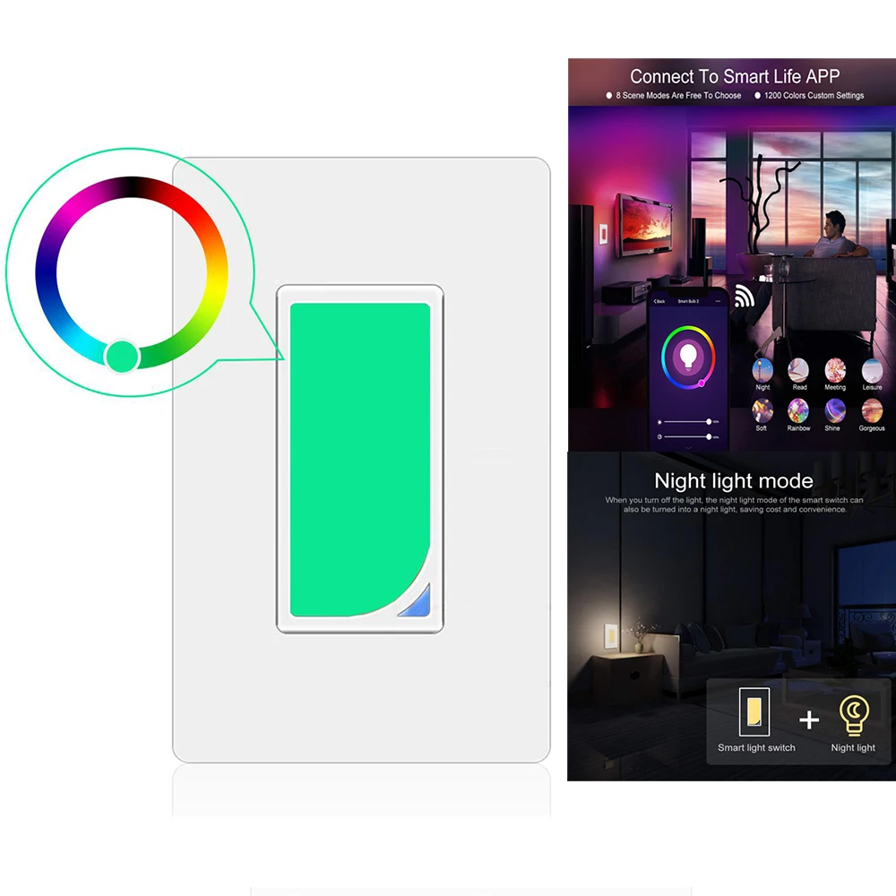 Teekar Wifi светильник переключатель US стандартный RGB сцена умный изменение цвета