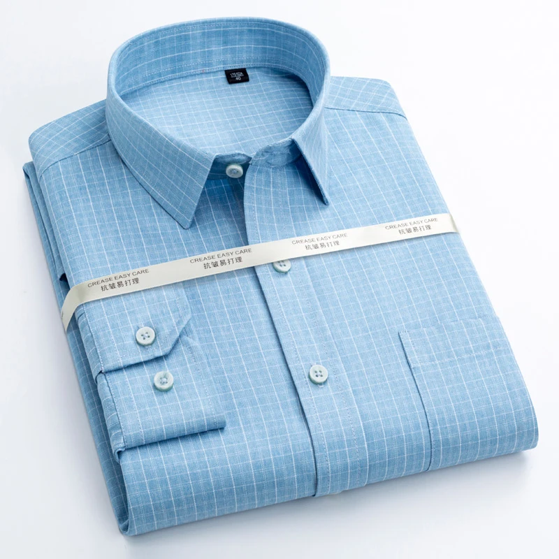 Men's Long Sleeve Casual Checkered Printed Shirt Single Patch Pocket Standard-fit Worn-in Comfortable Plaid Striped Dress Shirts
Men's Long Sleeve Casual Checkered Printed Shirt Single Patch Pocket Standard-fit Worn-in Comfortable Plaid Striped Dress Shirts