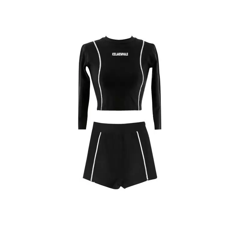 New 2021 Japan South Korea Sexy Long Sleeve High Waist Sport Two Piece Swimsuit Women Black Hot Spring Swimsuit Beachwear
New 2021 Japan South Korea Sexy Long Sleeve High Waist Sport Two Piece Swimsuit Women Black Hot Spring Swimsuit Beachwear