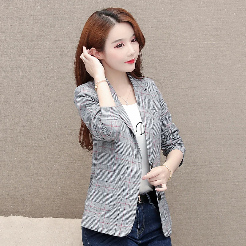 Plaid Blazers Large Size Mujer Pocket Spring Autumn Thin Small Suit Women's Was Thin Casual Blazer Korean Coats Female 2020 Z578
Plaid Blazers Large Size Mujer Pocket Spring Autumn Thin Small Suit Women's Was Thin Casual Blazer Korean Coats Female 2020 Z578