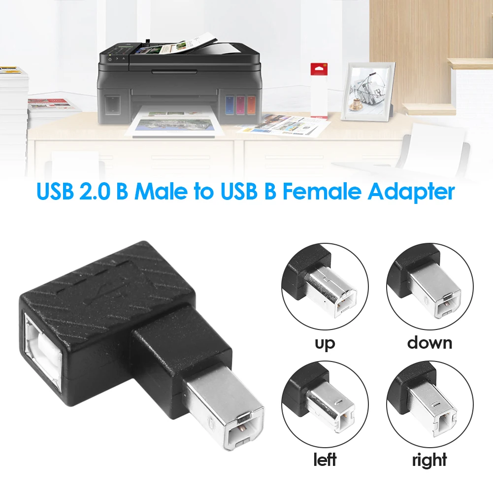 Extension Adapter Converter Connector 90 Degree Right Angled USB Type B Extension Plug Converter for Printer Scanner
Extension Adapter Converter Connector 90 Degree Right Angled USB Type B Extension Plug Converter for Printer Scanner