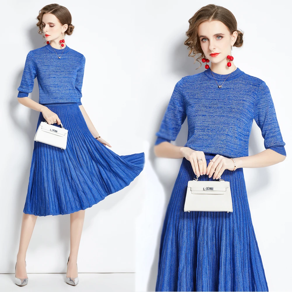 Женский офисный комплект из двух предметов, однотонный Яркий шелковый Элегантный комплект до середины икры из хлопка с эластичным поясом, осень 2020 
Женский офисный комплект из двух предметов, однотонный Яркий шелковый Элегантный комплект до середины икры из хлопка с эластичным поясом, осень 2020