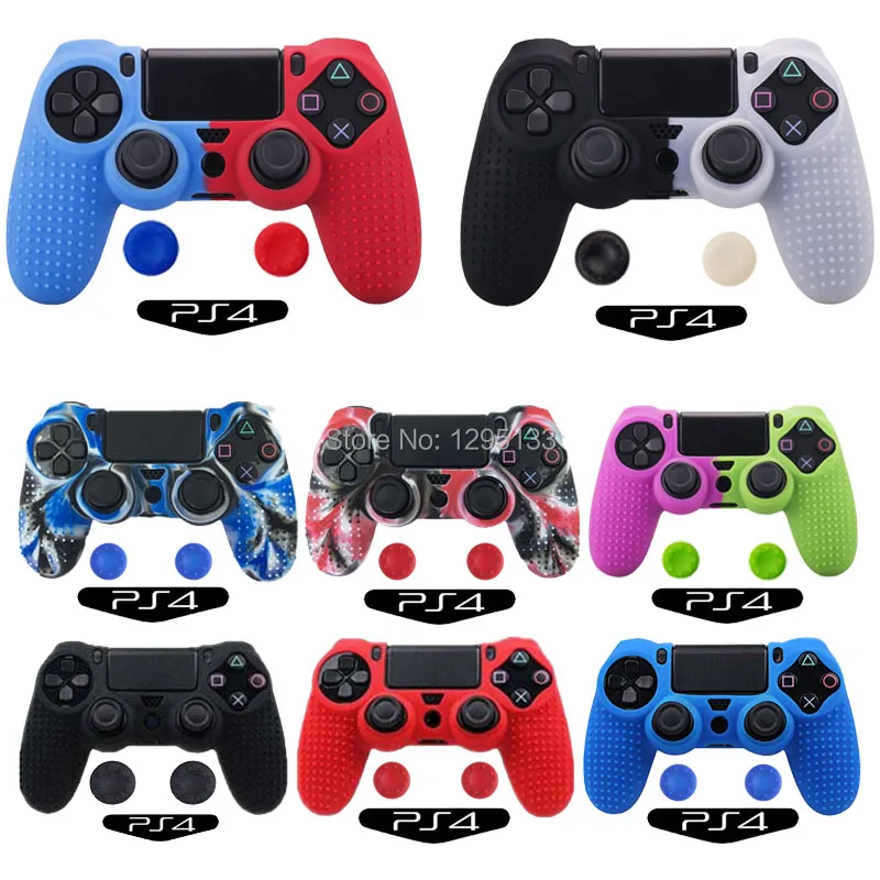 Чехол 3 в 1 с резиновым кожаным покрытием для Dualshock 4 PS4 DS4 Pro Slim Controller PlayStation защита