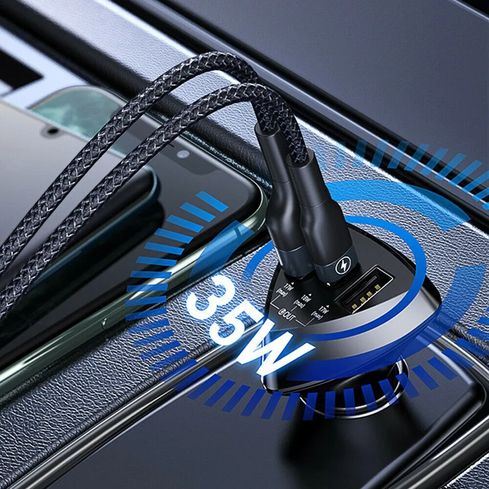35W Car Charger Dual Port USB Type C Quick Charger Fast Charging Dual PD For Laptop Phone Safe Without Getting Hot
35W Car Charger Dual Port USB Type C Quick Charger Fast Charging Dual PD For Laptop Phone Safe Without Getting Hot