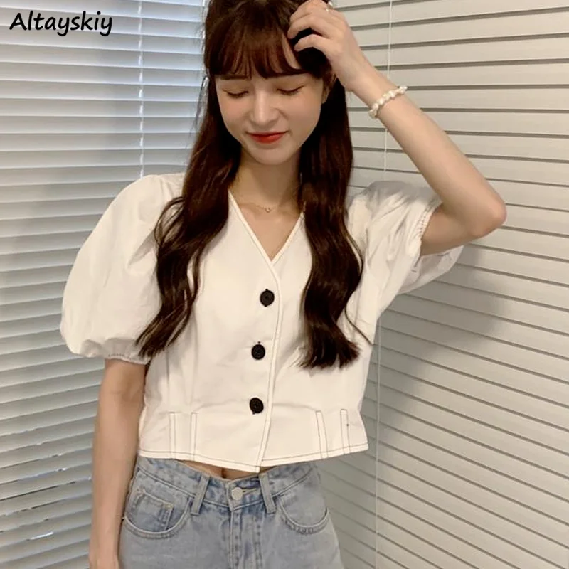Shirts Women Solid Sweet Cropped College Harajuku Design Summer Mujer Holiday New Hot Sale Simple Elelgant Vintage Leisure Chic 
Shirts Women Solid Sweet Cropped College Harajuku Design Summer Mujer Holiday New Hot Sale Simple Elelgant Vintage Leisure Chic
