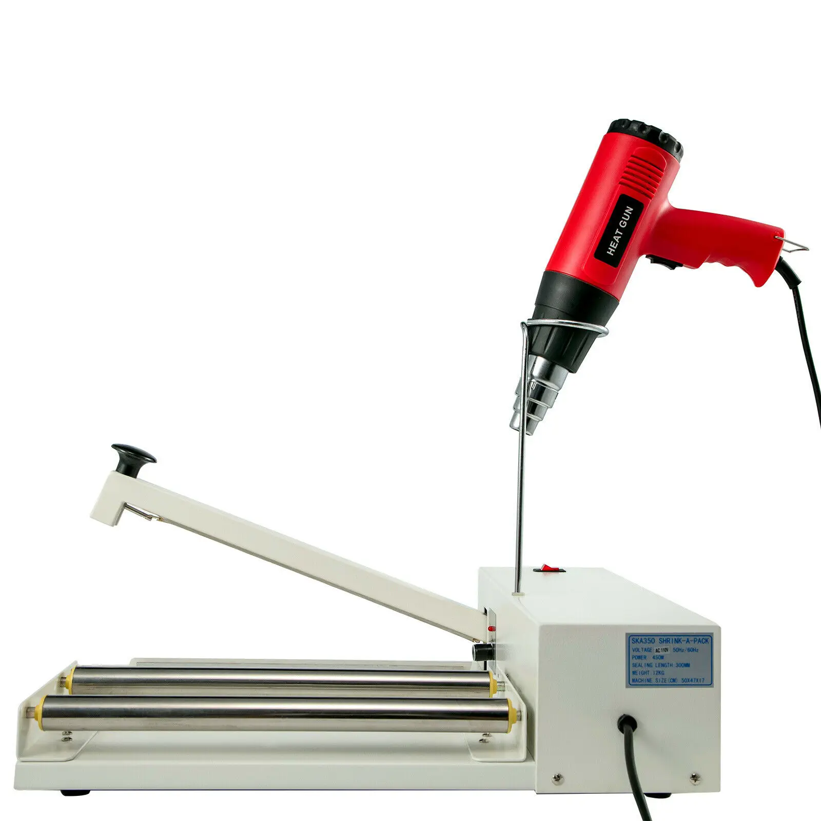 24\" Shrink Wrap Machine 1800W Heat Gun CD Iron Construction 170m/558 Feet Film
24\" Shrink Wrap Machine 1800W Heat Gun CD Iron Construction 170m/558 Feet Film
