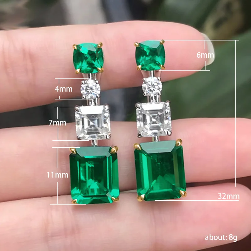 Bague Ringen Luxury Women's Earrings For Party Silver 925 Jewelry Geometry Gemstones Emerald Zircon Female Long Ear-drops Gift
Bague Ringen Luxury Women's Earrings For Party Silver 925 Jewelry Geometry Gemstones Emerald Zircon Female Long Ear-drops Gift
