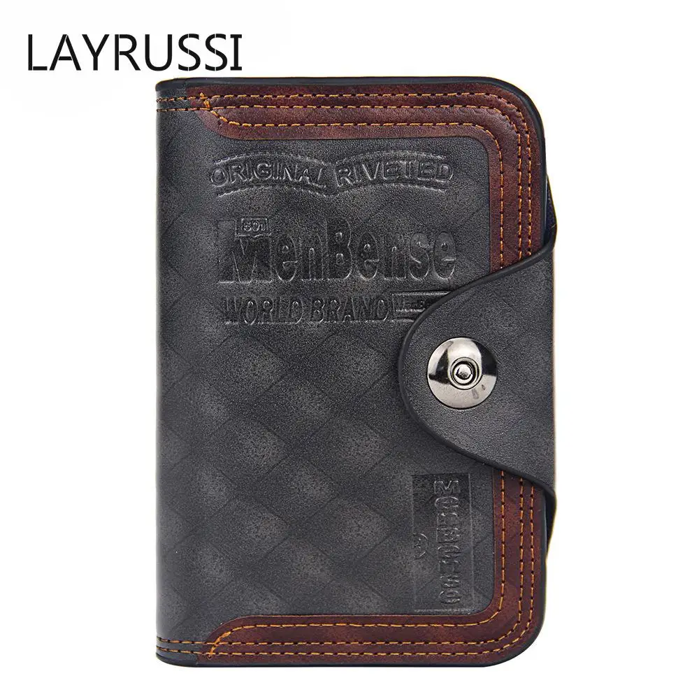 LAYRUSSI Vintage New Men Wallet Short Fashion Business Money Clip Bag large-capacity Magnetic Buckle three-fold men's Wallet 
LAYRUSSI Vintage New Men Wallet Short Fashion Business Money Clip Bag large-capacity Magnetic Buckle three-fold men's Wallet