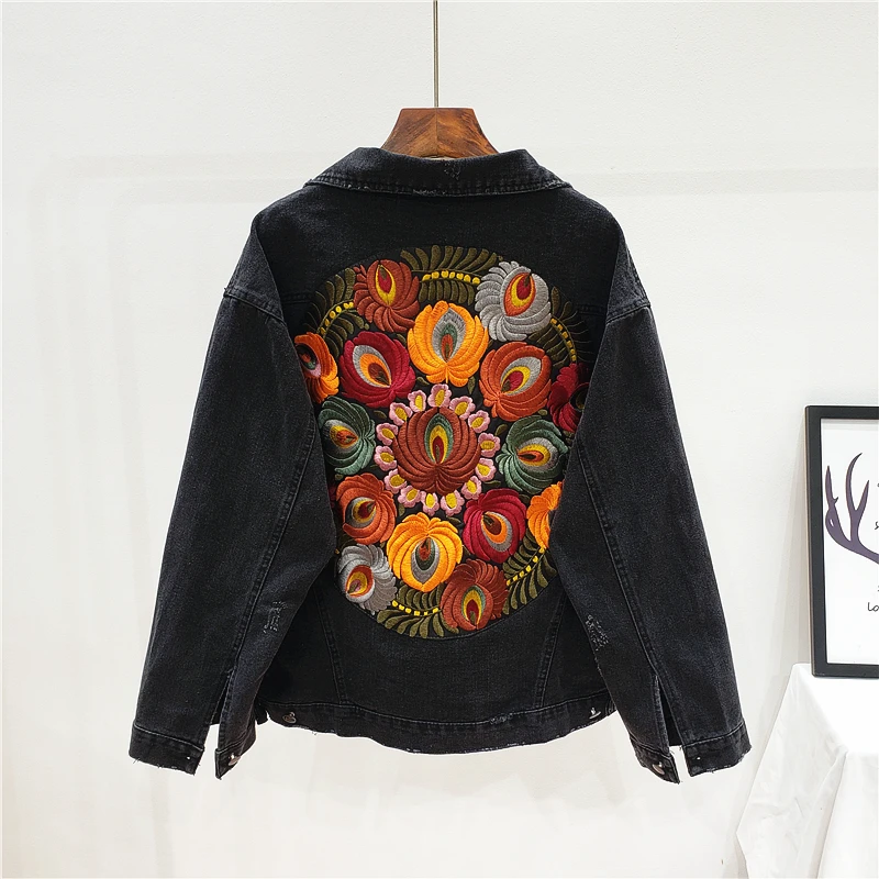 Spring Autumn New Loose Denim Jacket Woman Fashion Embroidery Denim Coat Vintage Jeans Jacket Ladies Outerwear Streetwear H025
Spring Autumn New Loose Denim Jacket Woman Fashion Embroidery Denim Coat Vintage Jeans Jacket Ladies Outerwear Streetwear H025