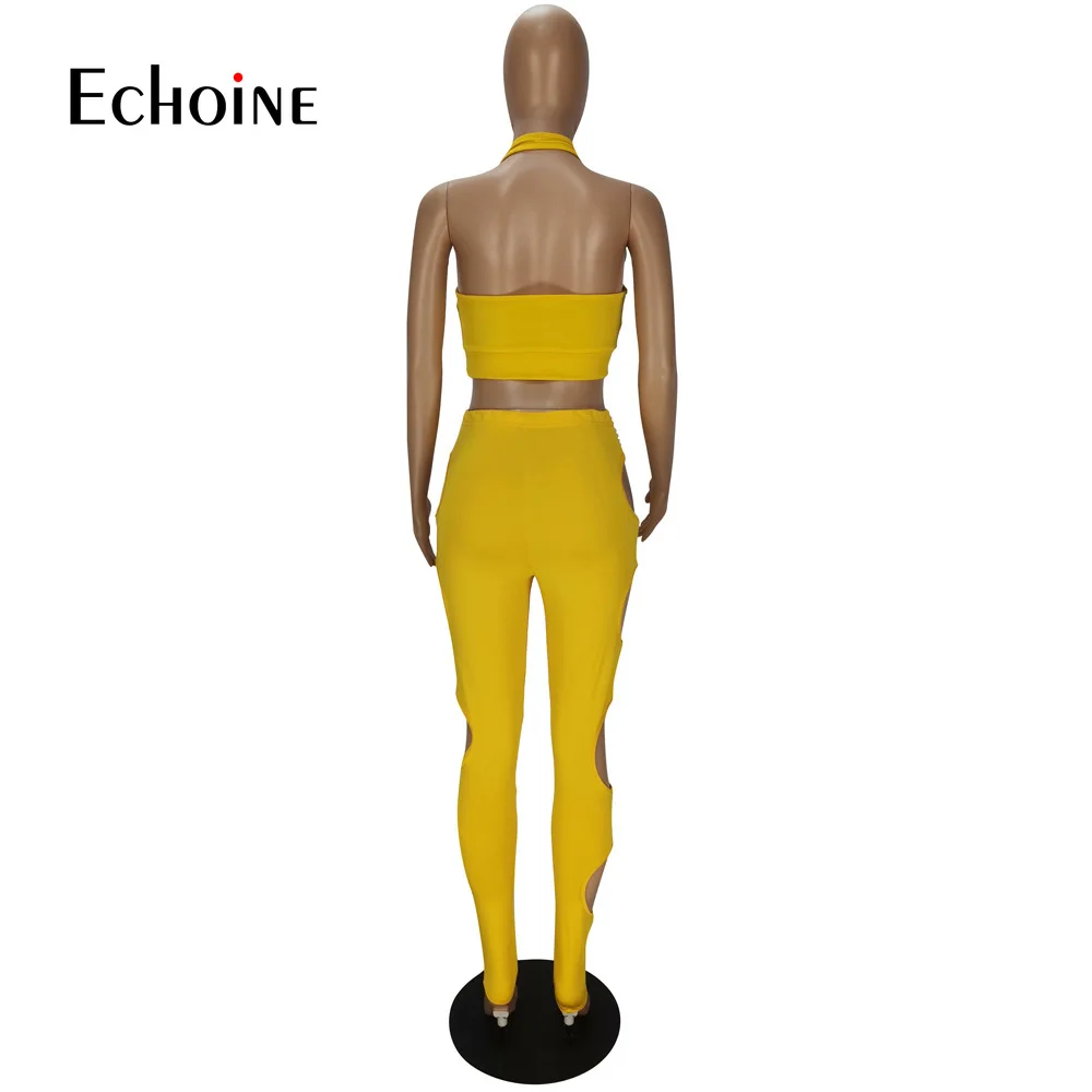 Echoine Women Sexy Deep V Neck Sleeveless Crop Top And Hollow Out Pants 2 Pieces Set Tight Tracksuits Party Nightclub Outfits
Echoine Women Sexy Deep V Neck Sleeveless Crop Top And Hollow Out Pants 2 Pieces Set Tight Tracksuits Party Nightclub Outfits