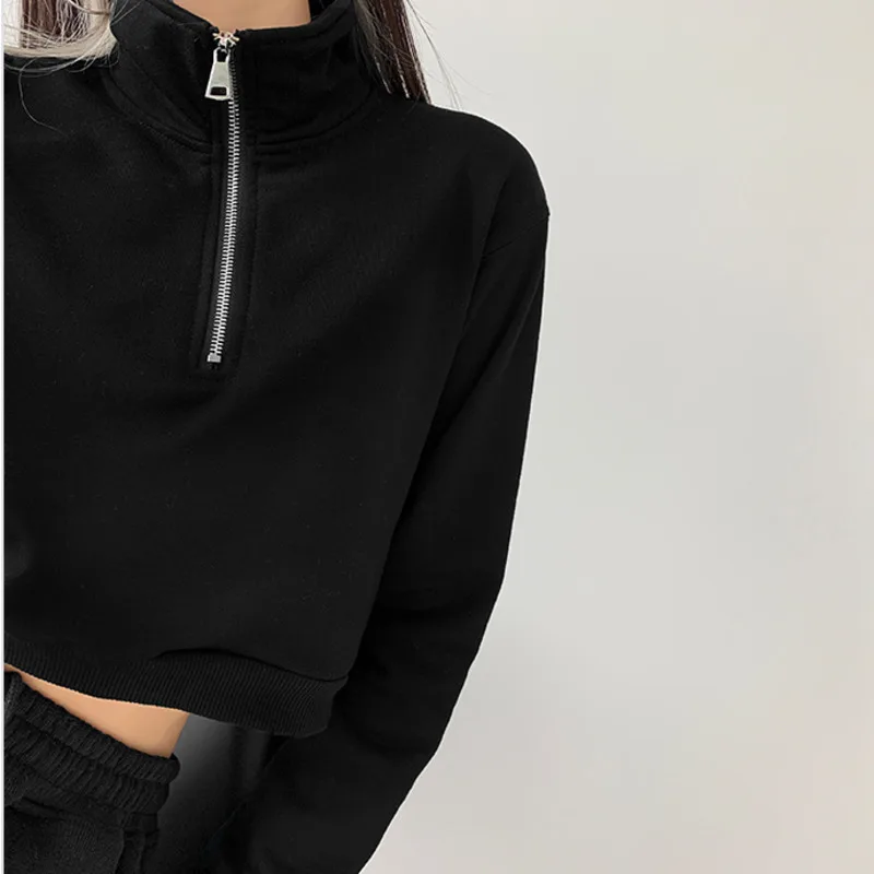 WOMENGAGA Spring Half Open Collar Solid Color Long Sleeve Short Sweatshirt Women Korean Casual Loose Zipper Tops Ll3x
WOMENGAGA Spring Half Open Collar Solid Color Long Sleeve Short Sweatshirt Women Korean Casual Loose Zipper Tops Ll3x