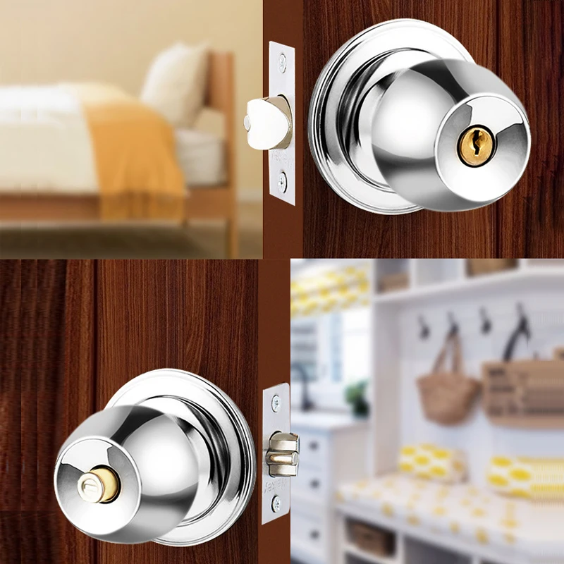 Stainless Steel Round Door Knobs Handle Internal Door Lock Entrance Passage Door Lock with Key for Bedroom Living Room Bathroom
Stainless Steel Round Door Knobs Handle Internal Door Lock Entrance Passage Door Lock with Key for Bedroom Living Room Bathroom