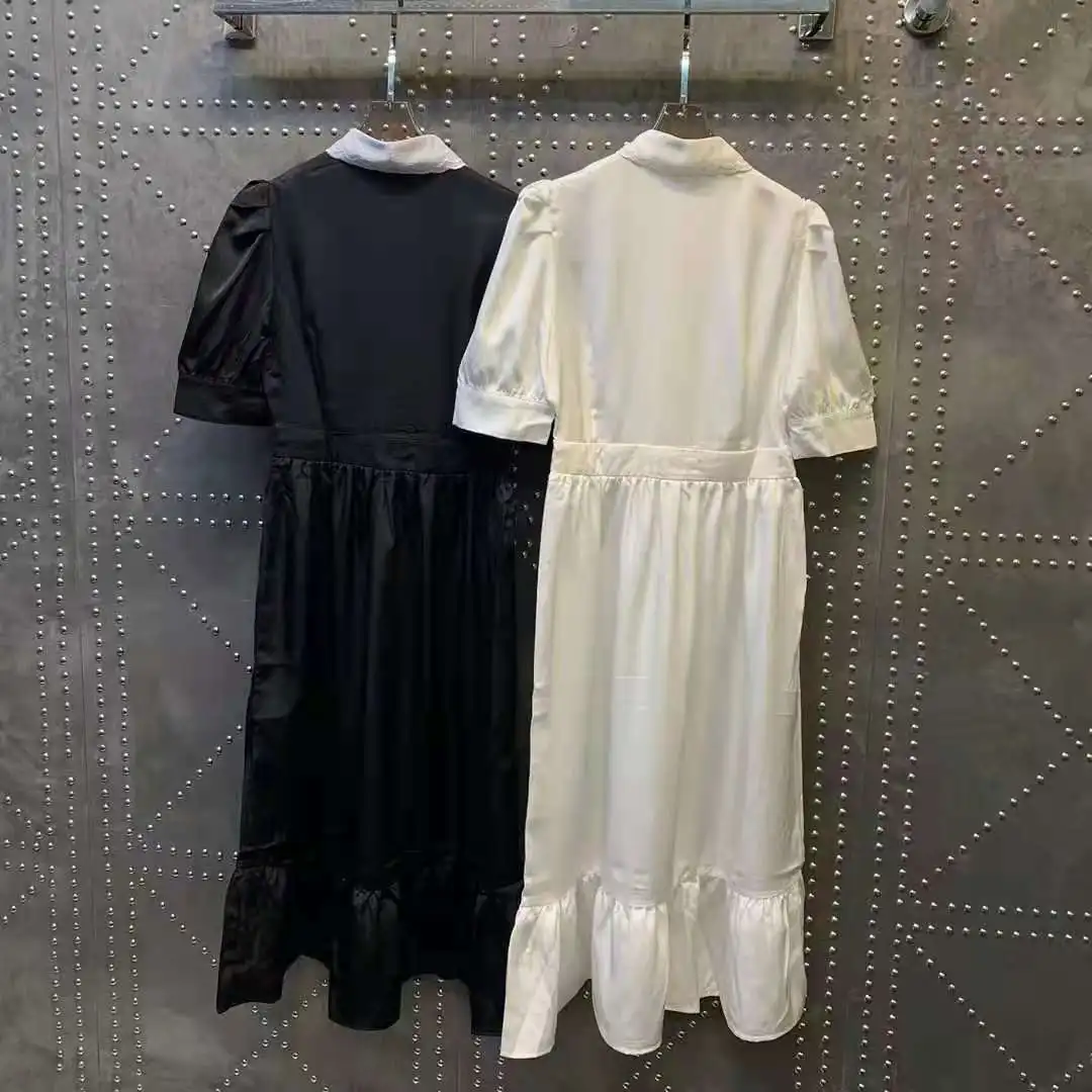 Spring/Summer 2021 new arrival dress floral embroidery lace collar puff shoulder sleeves waist ruffled skirt version all-match
Spring/Summer 2021 new arrival dress floral embroidery lace collar puff shoulder sleeves waist ruffled skirt version all-match