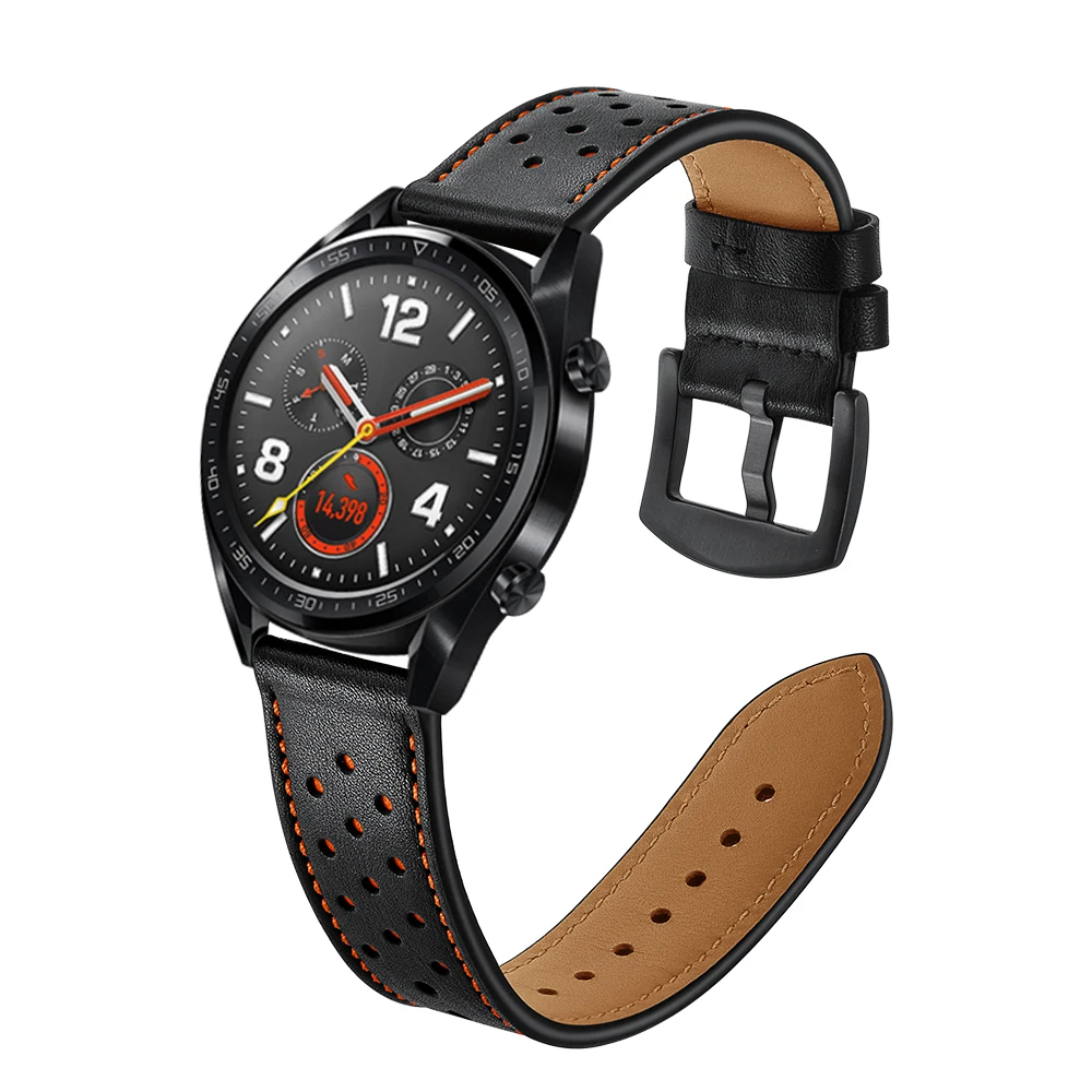 Ремешок 22 мм для часов Samsung Galaxy watch 3 45 браслет из натуральной кожи Gear S3/Amazfit pace Huawei GT