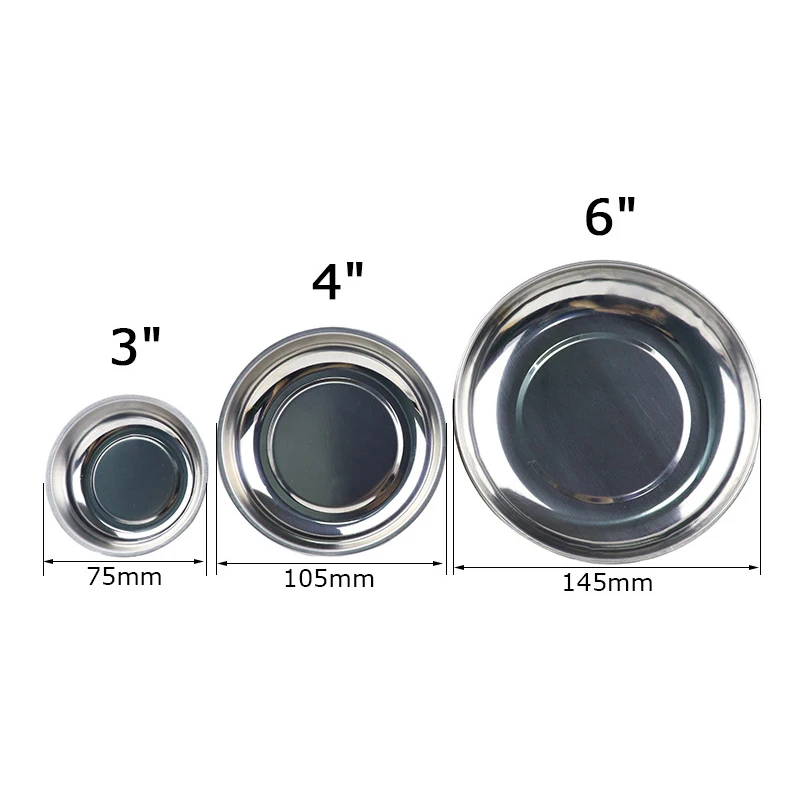 3"/4"/6" Circular Magnetic Tray Stainless Steel Tool Tray For Automotive Bolts Screws Parts Suction Disc Tool
3"/4"/6" Circular Magnetic Tray Stainless Steel Tool Tray For Automotive Bolts Screws Parts Suction Disc Tool