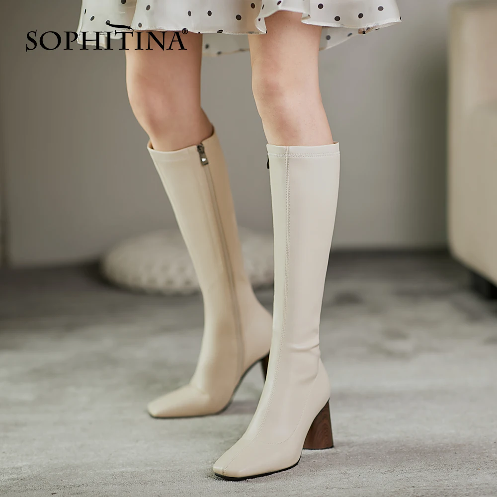 SOPHITINA Women Knee-High Boots Fashion Stretch Plush Comfort Zipper Boots Square Toe Wood Grain Heel Elegant Women Shoes YO319
SOPHITINA Women Knee-High Boots Fashion Stretch Plush Comfort Zipper Boots Square Toe Wood Grain Heel Elegant Women Shoes YO319