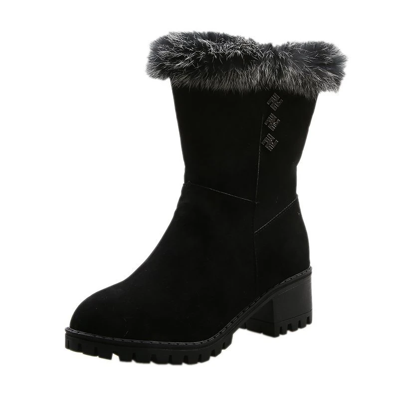 2021 Winter New High Fashion Medium Top Plush Boots for Women Fashion Boots Solid Black Fur Boots Botas Mujer 2020
2021 Winter New High Fashion Medium Top Plush Boots for Women Fashion Boots Solid Black Fur Boots Botas Mujer 2020