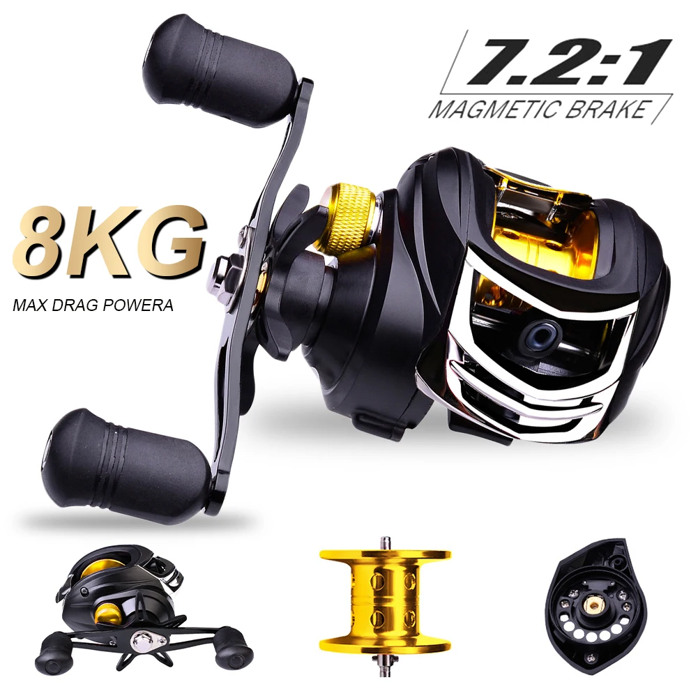 Baitcasting Fishing Reel Metal Spool Brake 8 Kg High Speed 7.2:1 Lure Reel Magnetic Brake Bait Casting Carp Fish Reel Tackle
Baitcasting Fishing Reel Metal Spool Brake 8 Kg High Speed 7.2:1 Lure Reel Magnetic Brake Bait Casting Carp Fish Reel Tackle