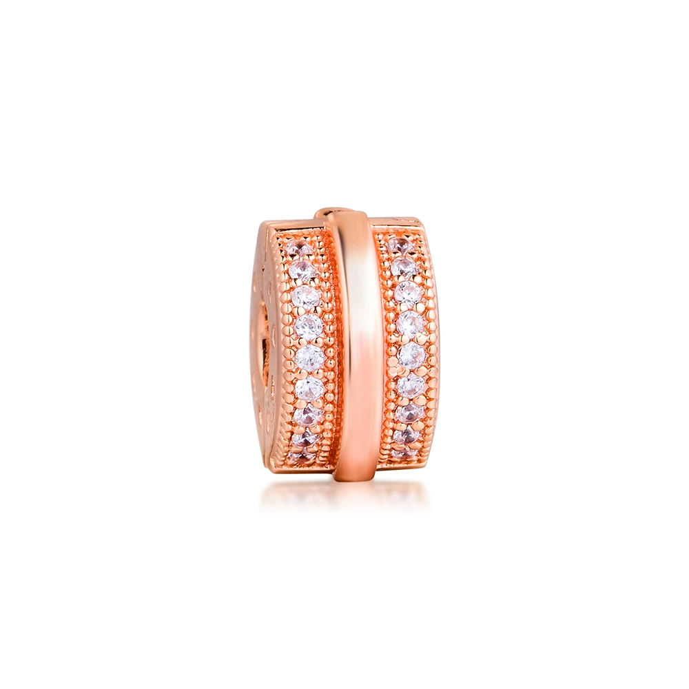 100% 925 Sterling Silver Rose Gold Sparkling Pavé Lines Clip Charm Beads for Jewelry Making Fits Original Charms Bracelet bijoux
100% 925 Sterling Silver Rose Gold Sparkling Pavé Lines Clip Charm Beads for Jewelry Making Fits Original Charms Bracelet bijoux