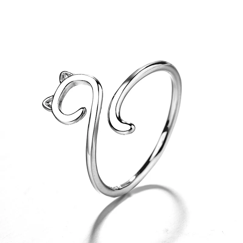 Trend Adjuestable Size Luxury Minimalist Cute Cat Silver Plated Ring for Women Charm Lady Jewelry Gift
Trend Adjuestable Size Luxury Minimalist Cute Cat Silver Plated Ring for Women Charm Lady Jewelry Gift