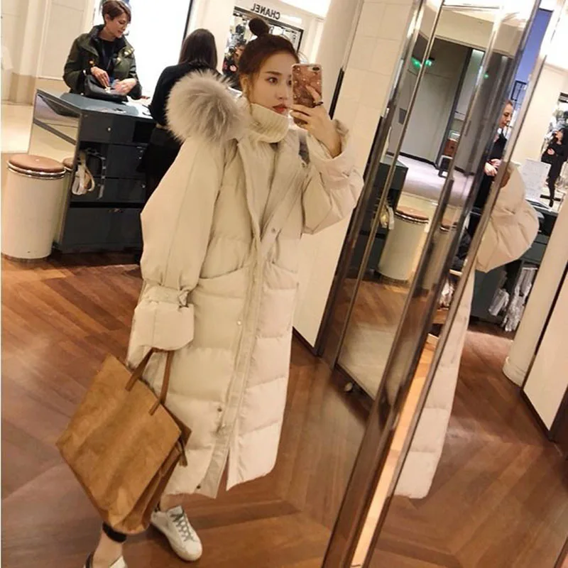 2021 Winter Big Fur Collar Down Cotton Coat Mid-Length Over-The-Knee Padded Jacket Women Korean Loose Warm Outwear Manteau Femme
2021 Winter Big Fur Collar Down Cotton Coat Mid-Length Over-The-Knee Padded Jacket Women Korean Loose Warm Outwear Manteau Femme