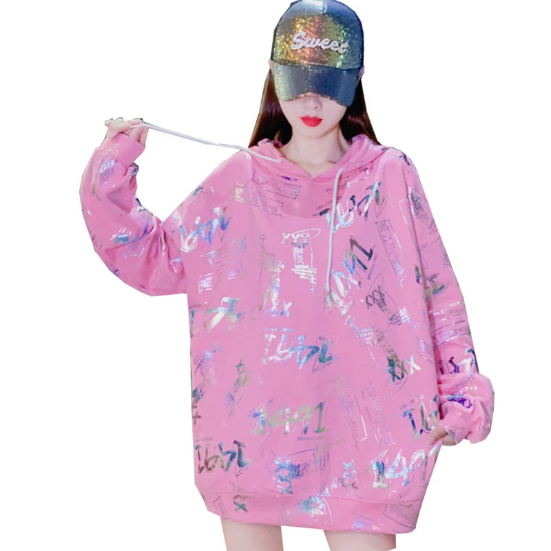 QING MO Loose Fit Women Chic Sweatshirt 2021 Women Letter Printed Sweatshirt Hooded Top Green Pink Purple Apricot ZQY5366
QING MO Loose Fit Women Chic Sweatshirt 2021 Women Letter Printed Sweatshirt Hooded Top Green Pink Purple Apricot ZQY5366