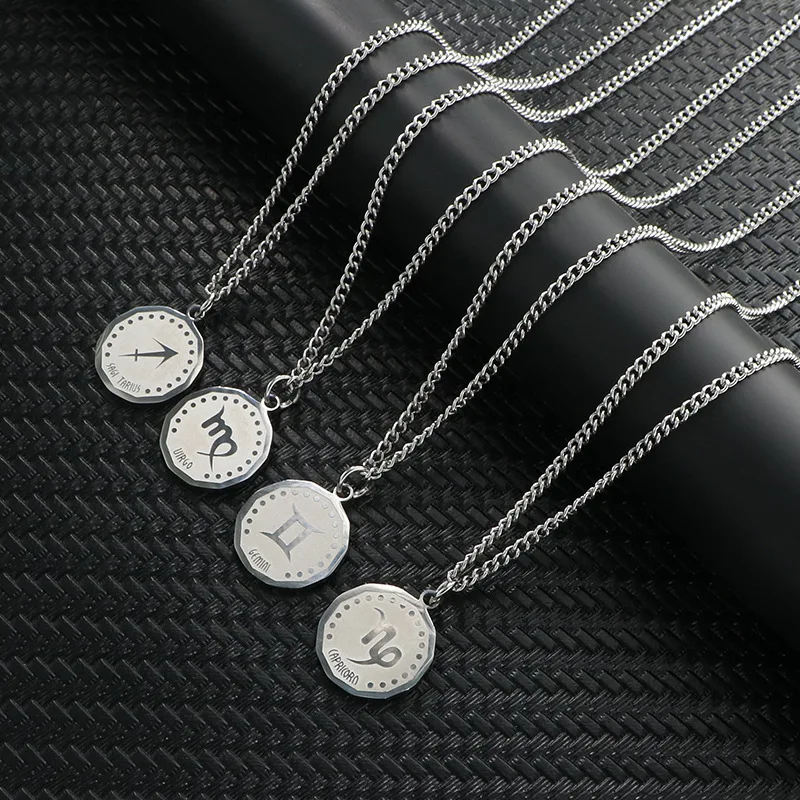 Twelve Constellation Coin Necklace Men's Trend Fashion Personality Titanium Steel Pendant For women Hip Hop Jewelry Couple Gift
Twelve Constellation Coin Necklace Men's Trend Fashion Personality Titanium Steel Pendant For women Hip Hop Jewelry Couple Gift