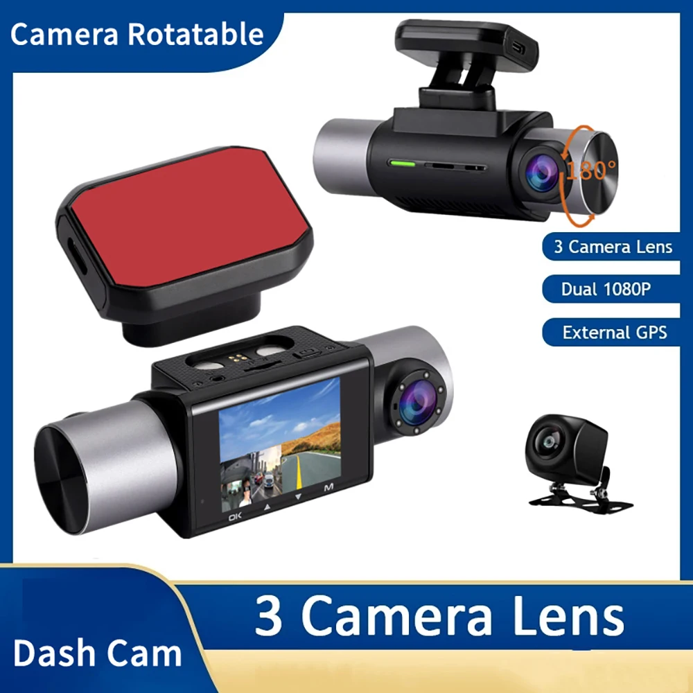 1080P Full HD Car DVR Dashcam Night Vision Front & Inside & Rear Camera Auto Video Recorder Vehicle Parking Monitor GPS G-sensor
1080P Full HD Car DVR Dashcam Night Vision Front & Inside & Rear Camera Auto Video Recorder Vehicle Parking Monitor GPS G-sensor