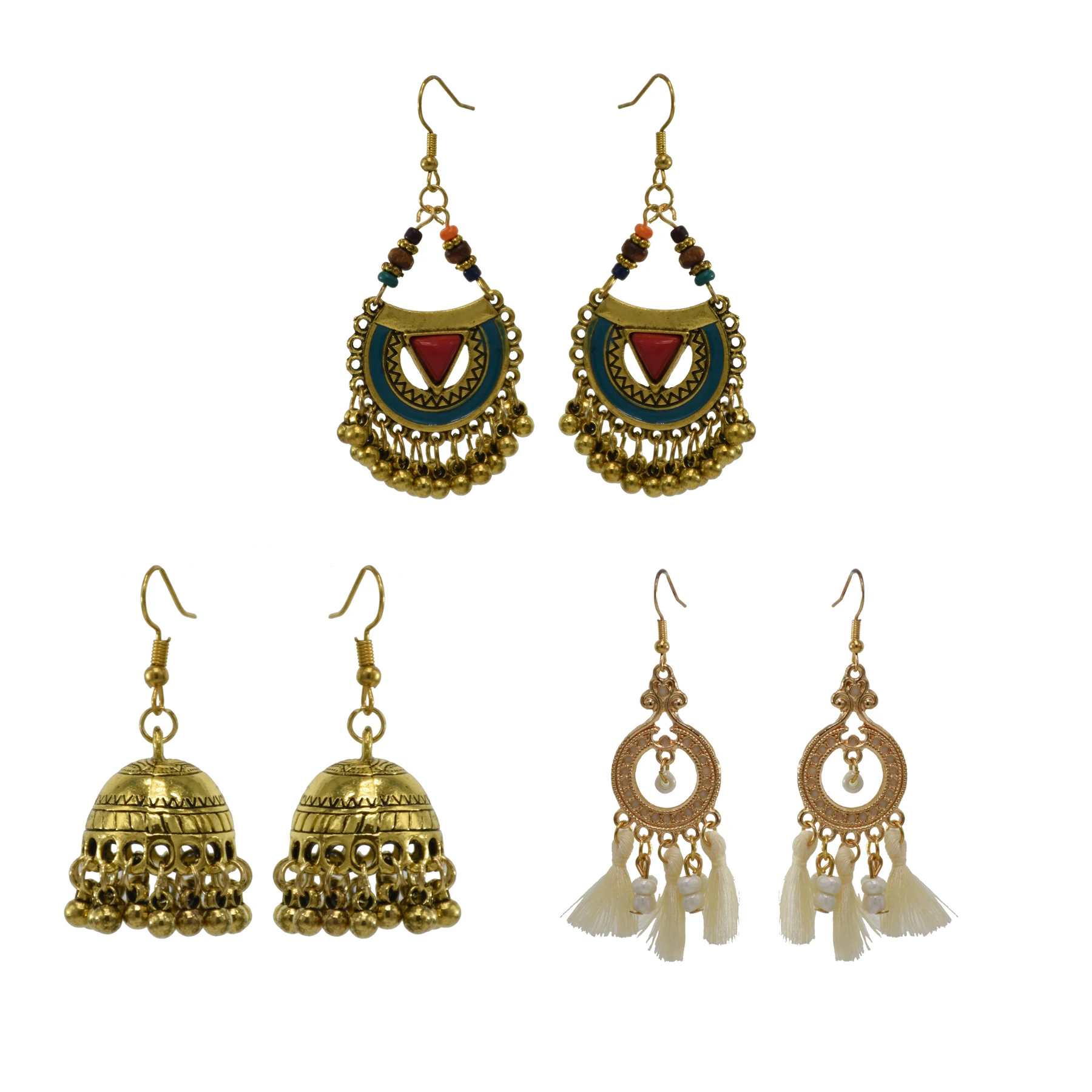 3 Pairs/Set Turkish Ethnic Tribal Vintage Gold Color Bells Indian Drop Earrings For Women Gypsy Bohemian Bride Wedding Jewelry
3 Pairs/Set Turkish Ethnic Tribal Vintage Gold Color Bells Indian Drop Earrings For Women Gypsy Bohemian Bride Wedding Jewelry