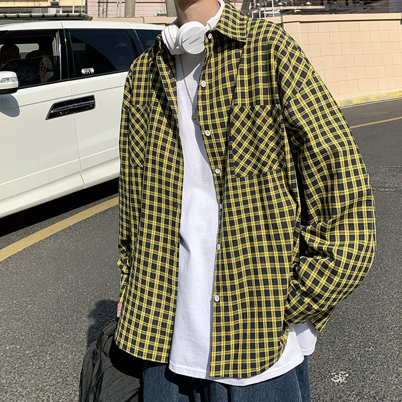 Autumn Plaid Shirt Men's Fashion Retro Pocket Casual Shirt Men Streetwear Korean Loose Long-sleeved Shirts Mens Dress Shirt
Autumn Plaid Shirt Men's Fashion Retro Pocket Casual Shirt Men Streetwear Korean Loose Long-sleeved Shirts Mens Dress Shirt