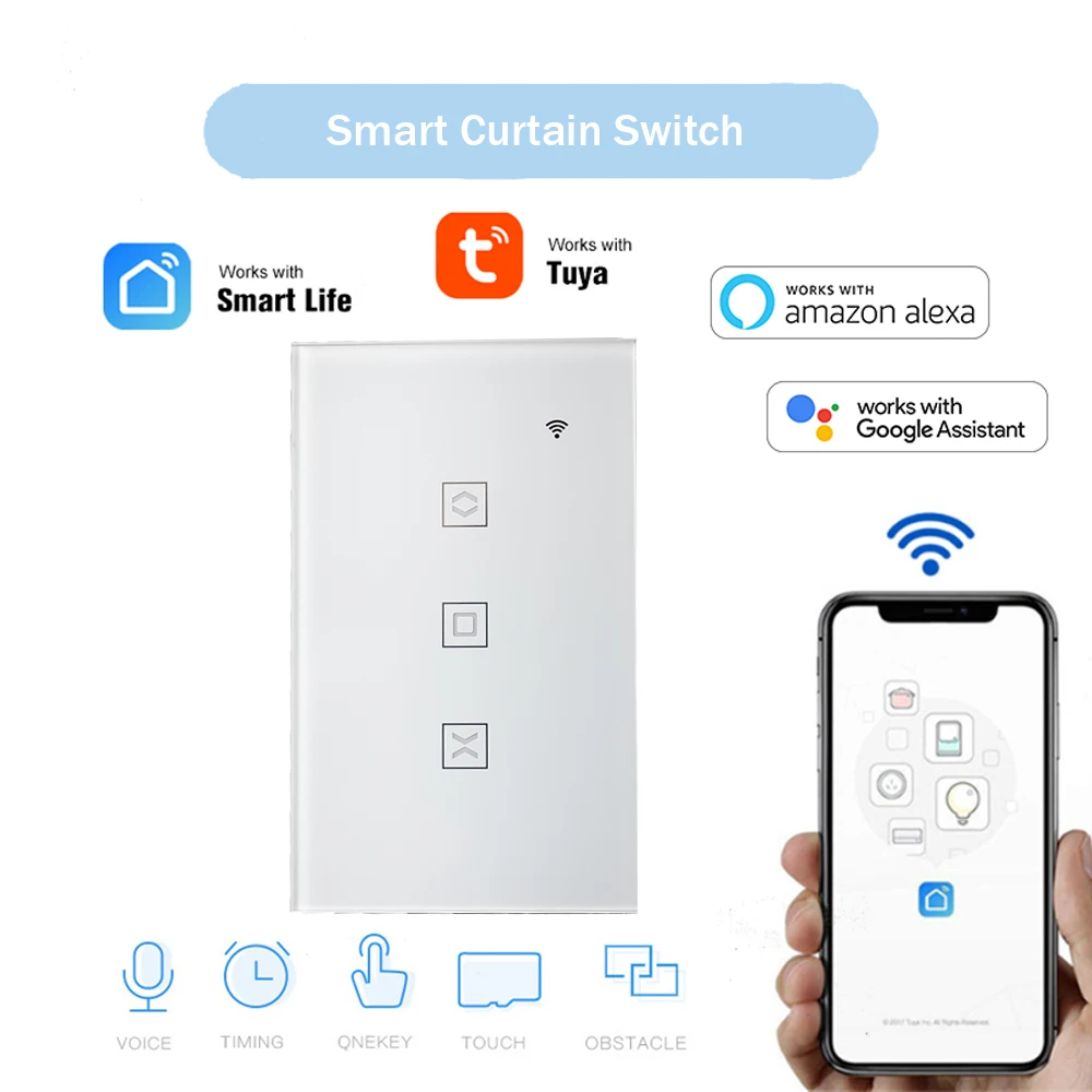 Wi-Fi переключатель штор US Tuya Smart Life для электрических жалюзи с электроприводом и дистанционным управлением Google Home Aelxa Echo
Wi-Fi переключатель штор US Tuya Smart Life для электрических жалюзи с электроприводом и дистанционным управлением Google Home Aelxa Echo