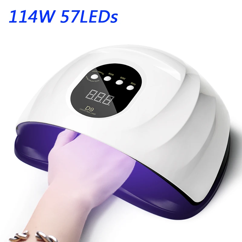 UV LED Lamp 114W Nail Lamp Large Space Nail Dryer Manicure Machine UV Gel Polish Curing Lampara With Smart Timer LED Display
UV LED Lamp 114W Nail Lamp Large Space Nail Dryer Manicure Machine UV Gel Polish Curing Lampara With Smart Timer LED Display